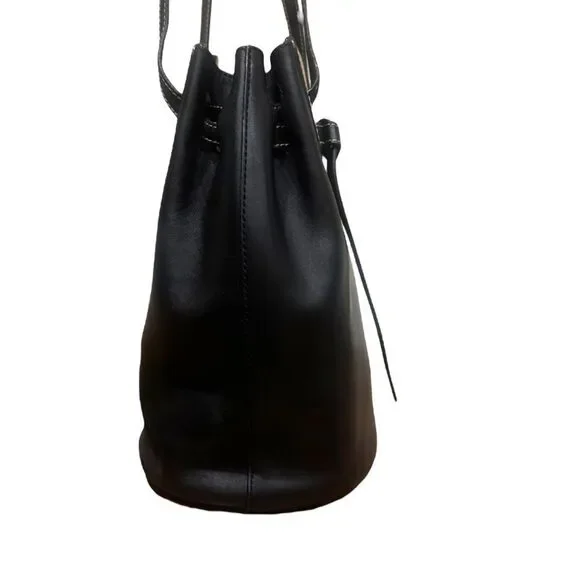 LOEWE Black Bicolor Whiskey Brown Small Lazo Bucket Bag Auth - Picture 7 of 14